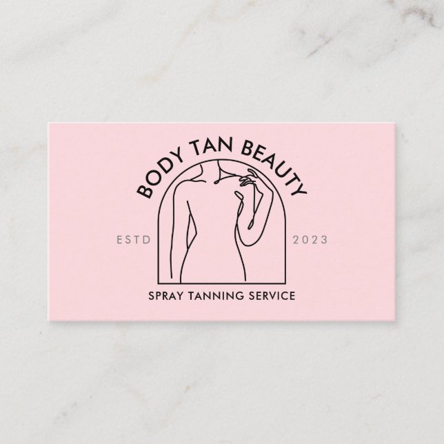 Woman Touching Shoulder Looking Window Spa Business Card (Front)
