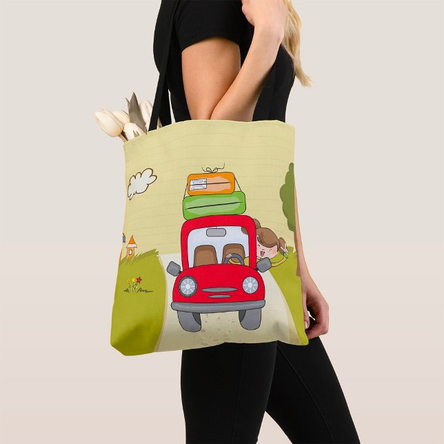 Woman Travelling By Car Tote Bag (Creator Uploaded)