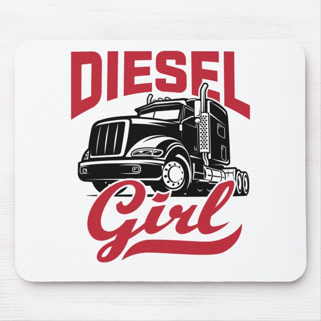 Woman Truck Driver Trucker Women Diesel Girl Mouse Pad (Front)