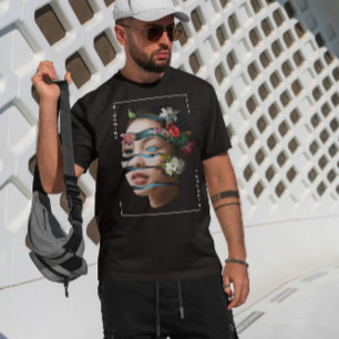 Woman Twisted Floral Face T-Shirt