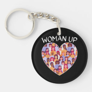Woman Up Feminist Feminism Women Empowerment Gende Key Ring