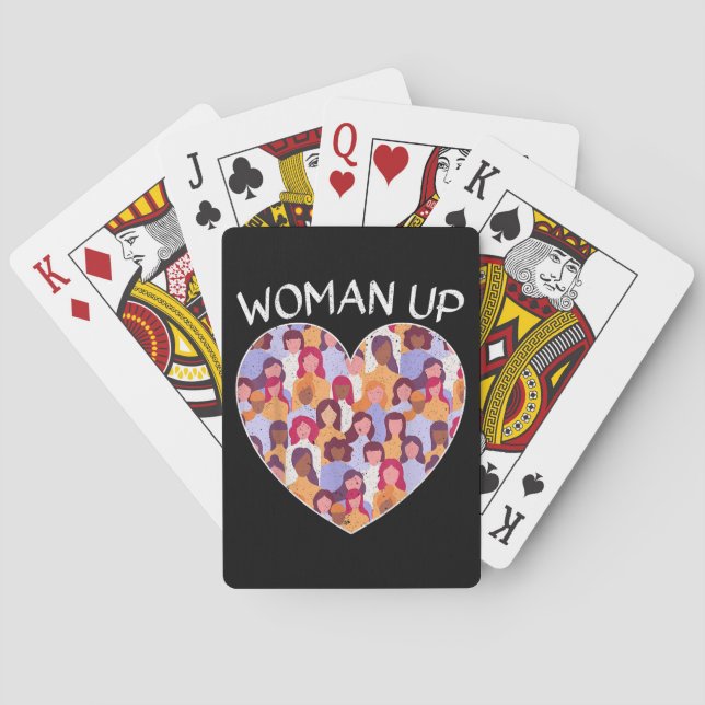 Woman Up Feminist Feminism Women Empowerment Gende Playing Cards (Back)