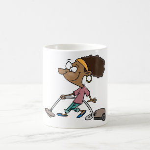 Woman Vaccuming Coffee Mug