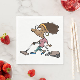 Woman Vaccuming Napkin