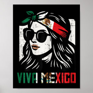 Woman Viva Mexico Flag Cinco De Mayo Mexican Women Poster