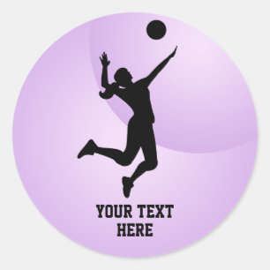 Woman Volleyball Player Beach Volleyball Classic Round Sticker