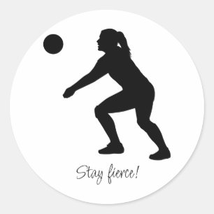 Woman Volleyball Player Beach Volleyball Classic Round Sticker