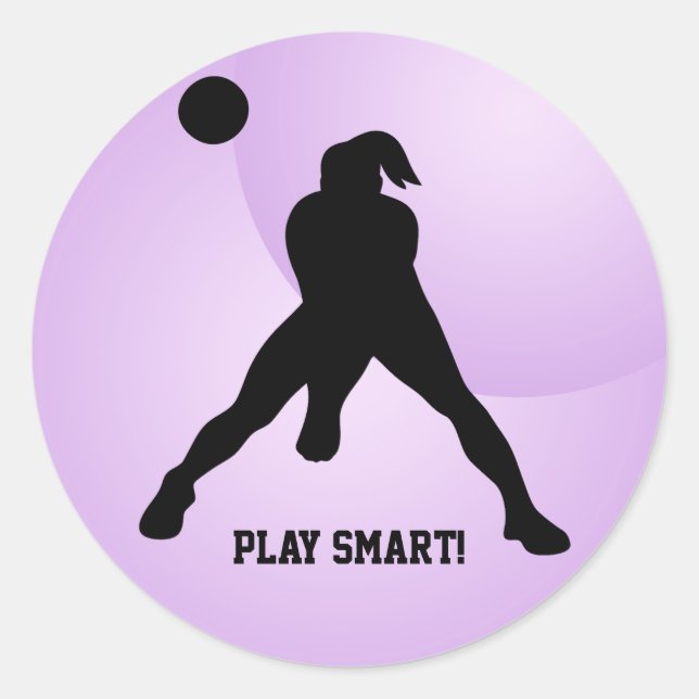 Woman Volleyball Player Beach Volleyball Classic Round Sticker (Front)
