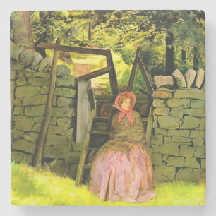 Woman Waiting (by John Everett Millais) Stone Coaster
