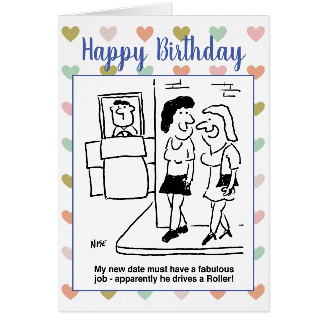 Woman Waiting to Meet a Date Who Drives "a Roller" (Front)