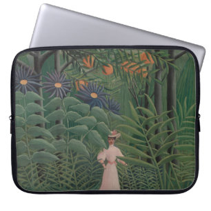 Woman Walking in an Exotic Forest, Henri Rousseau Laptop Sleeve