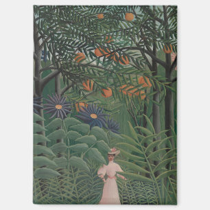 Woman Walking in an Exotic Forest, Henri Rousseau Magnet