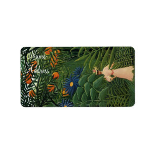 'Woman Walking in an Exotic Forest' Label