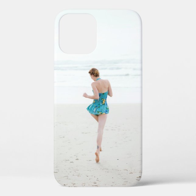 Woman walking on shore near beach Case-Mate iPhone case (Back)