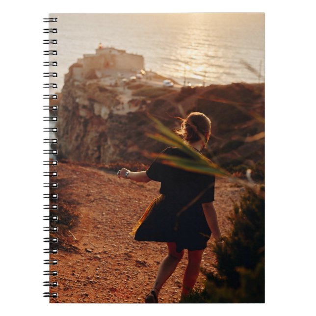 Woman walking on stone notebook (Front)
