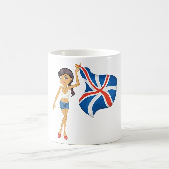 Woman Waving A Flag Coffee Mug (Creator Uploaded)