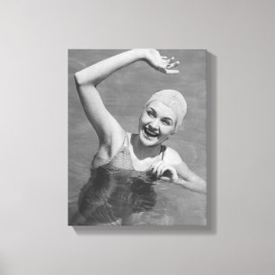 Woman Waving Canvas Print