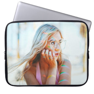 Woman waving her hair by the wind laptop sleeve