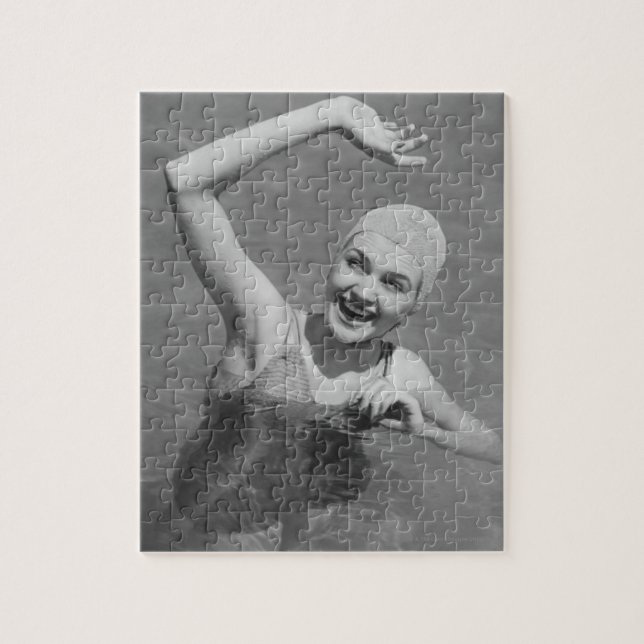 Woman Waving Jigsaw Puzzle (Vertical)