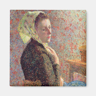 Woman wearing a green headscarf, 1893 magnet