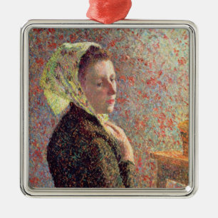 Woman wearing a green headscarf, 1893 metal tree decoration
