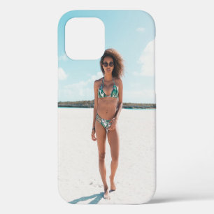 Woman wearing bikini standing on sand iPhone 12 case
