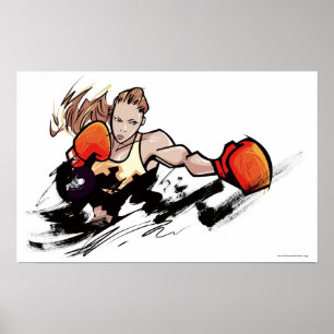 Woman wearing boxing glove poster
