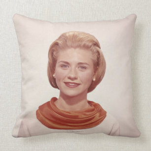 Woman Wearing Scarf Cushion