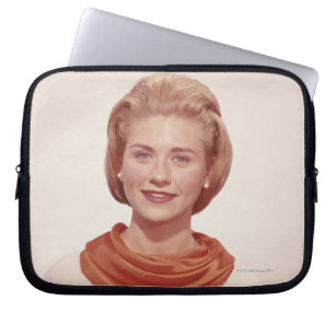 Woman Wearing Scarf Laptop Sleeve