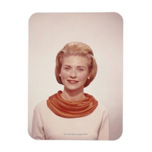 Woman Wearing Scarf Magnet
