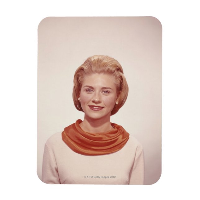 Woman Wearing Scarf Magnet (Vertical)