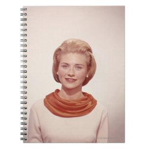Woman Wearing Scarf Notebook