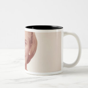 Woman Wearing Scarf Two-Tone Coffee Mug