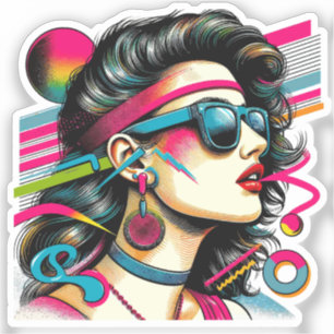 Woman wearing sunglasses colorful pop art