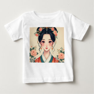 Woman wearing traditional Korean clothes Baby T-Shirt