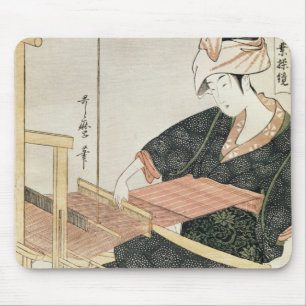 Woman Weaving Mouse Pad