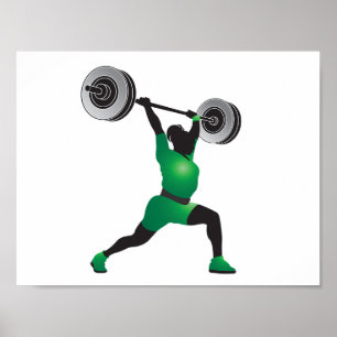 Woman Weightlifting Poster