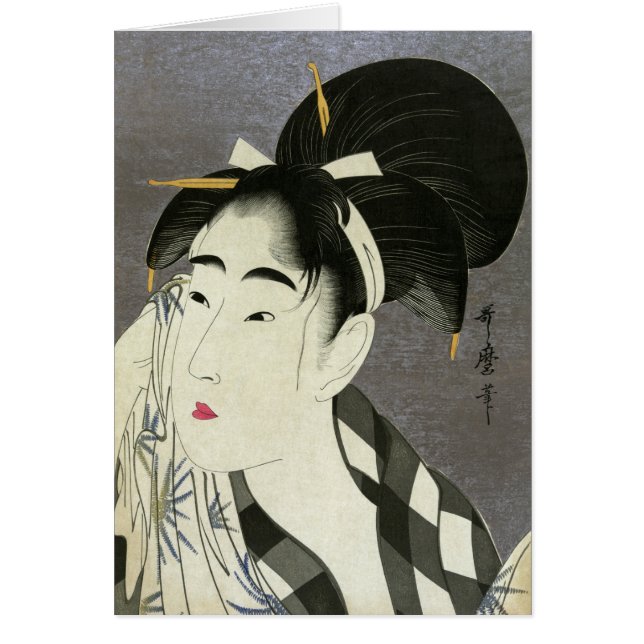 Woman Wiping Sweat Utamaro Fine Japanese Art (Front)