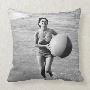 Woman with a Beach Ball Cushion