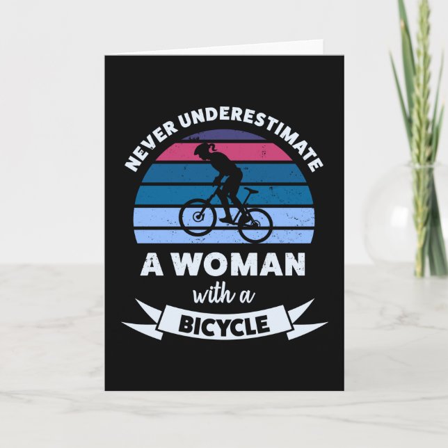 Woman with a Bicycle Funny Mum Gift Wife Card (Front)
