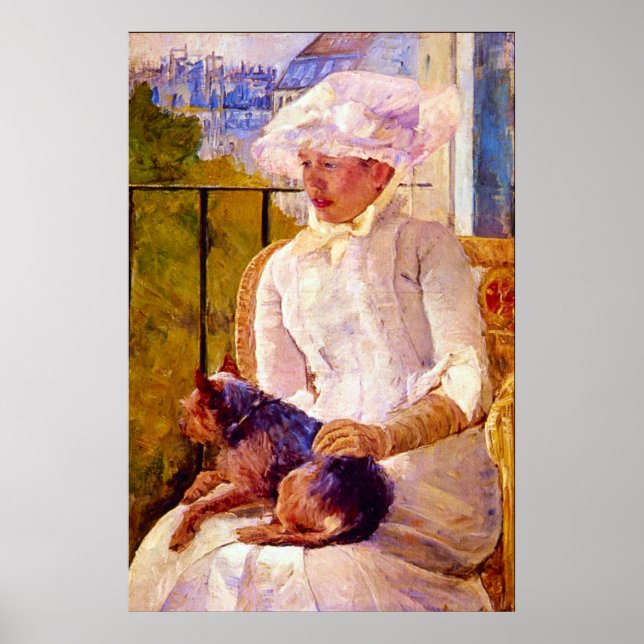 Woman with a Dog by Mary Stevenson Cassatt Poster (Front)