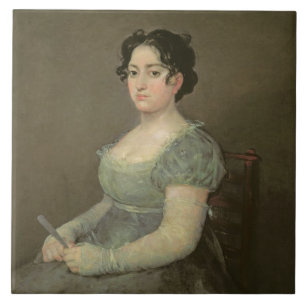Woman with a Fan, c.1805-06 (oil on canvas) Tile
