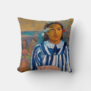 Woman with A Fan, Gauguin Cushion