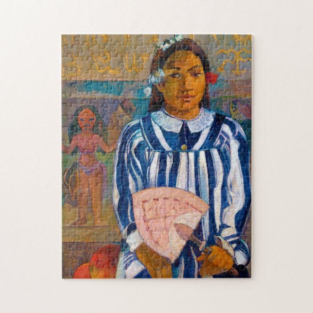 Woman with A Fan, Gauguin Jigsaw Puzzle (Vertical)
