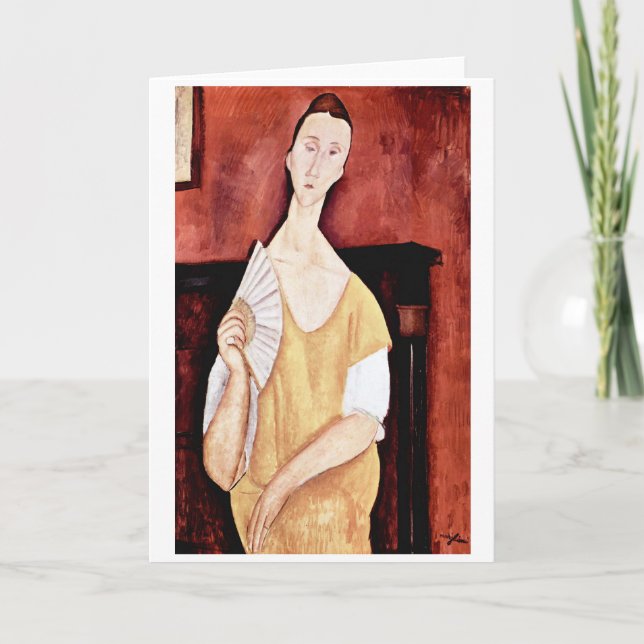 Woman with a Fan, Modigliani Card (Front)