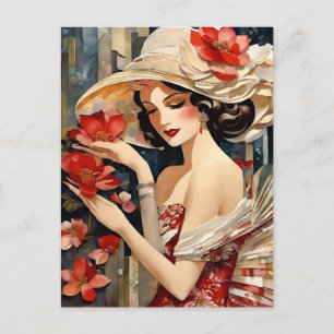 Woman With a Fancy Hat Postcard