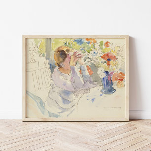 Woman with a Flower Bouquet   Philipp Franck Poster