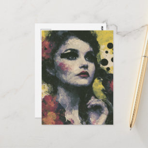 Woman With a Goldfinch Bird Postcard