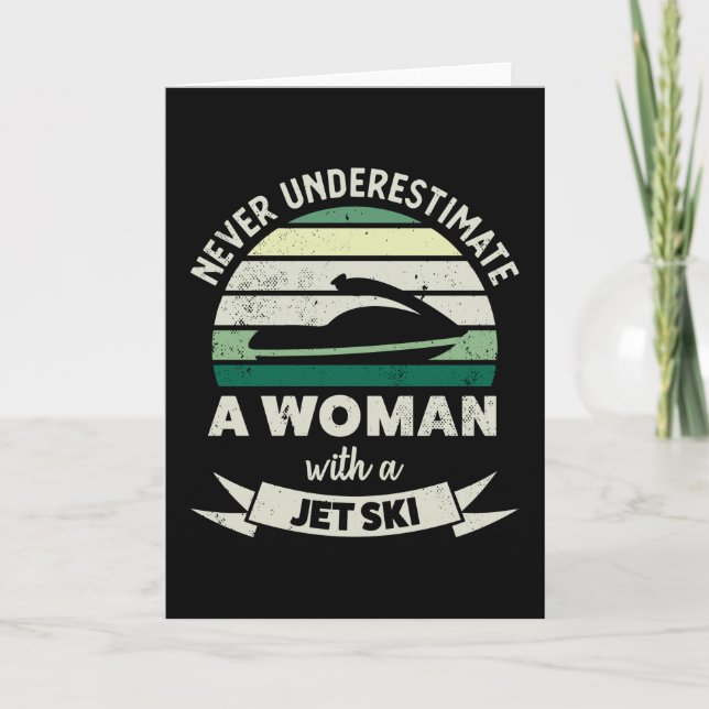 Woman with a Jet Ski Funny Boating Gifts Mum Card (Front)