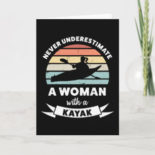 Woman with a Kayak Funny Gift Wife Mum Card